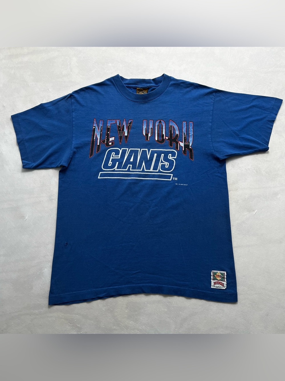 Vintage 1993 New York Giants Shirt L Nutmeg Mills Single Stitch USA Made NFL